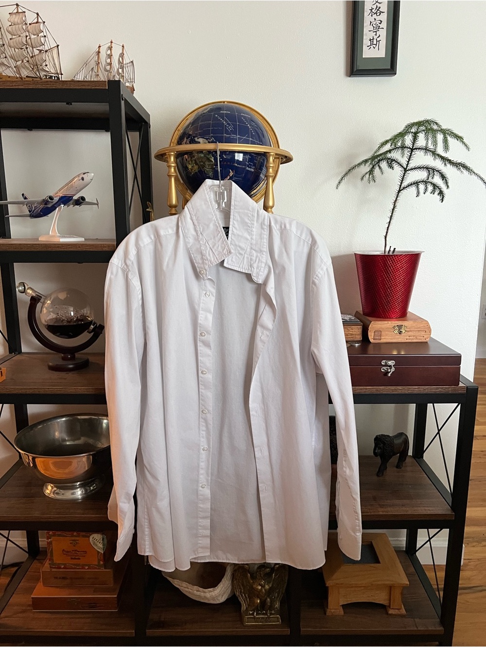 Dockers White Long-Sleeve Dress Shirt